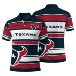 Houston Texans Polo Shirt Customized Horizontal Blocks Blue Best Selling