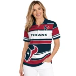 Houston Texans Polo Shirt Customized Horizontal Blocks Blue Best Selling