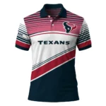 Houston Texans Polo Shirt Personalized Slanted Stripes Blue White Best Selling