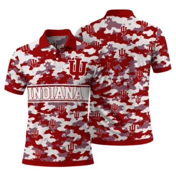 Indiana Hoosiers Polo Shirt Personalized Camo Band Red Fashion Forward