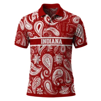 Indiana Hoosiers Polo Shirt Personalized Paisley Band Red Best Selling
