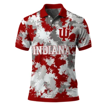 Indiana Hoosiers Polo Shirt Personalized Pixel Camo Red Best Selling
