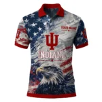 Indiana Hoosiers Polo Shirt Personalized Star Brushstrokes Red Blue Best Selling