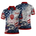 Indiana Hoosiers Polo Shirt Personalized Star Brushstrokes Red Blue Best Selling
