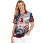 Indiana Hoosiers Polo Shirt Personalized Star Brushstrokes Red Blue Best Selling