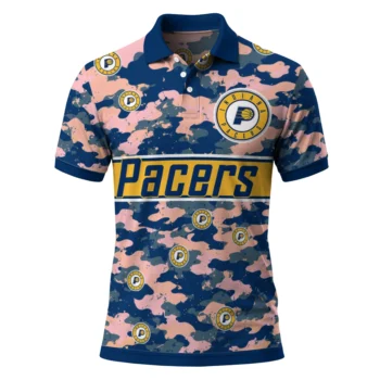 Indiana Pacers Polo Shirt - Customized Camo Band Blue