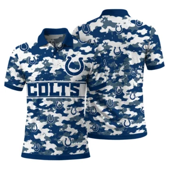 Indianapolis Colts Polo Shirt Custom Camo Band Blue Fashion Forward