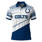 Indianapolis Colts Polo Shirt Custom Slanted Stripes Blue White Best Selling