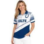 Indianapolis Colts Polo Shirt Custom Slanted Stripes Blue White Best Selling