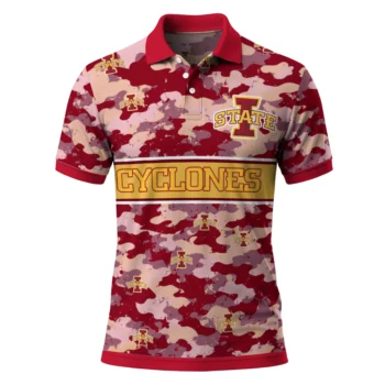 Iowa State Cyclones Polo Shirt Custom Camo Band Red Best Selling