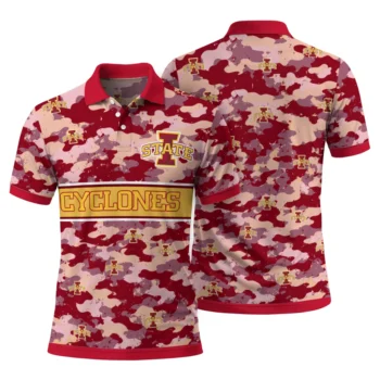 Iowa State Cyclones Polo Shirt Custom Camo Band Red Fashion Forward