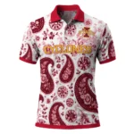 Iowa State Cyclones Polo Shirt Custom Paisley Florals Red White Best Selling
