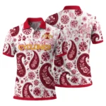 Iowa State Cyclones Polo Shirt Custom Paisley Florals Red White Best Selling