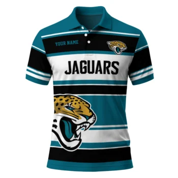 Jacksonville Jaguars Polo Shirt Custom Horizontal Blocks Teal Best Selling