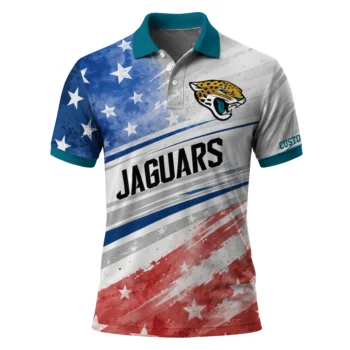 Jacksonville Jaguars Polo Shirt Personalized Star Stripes Red Blue Best Selling
