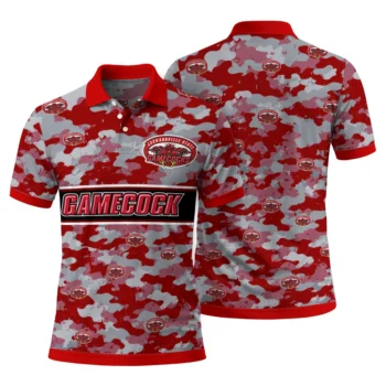 Jacksonville State Gamecocks Polo Shirt Custom Camo Band Red Fashion Forward