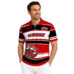 Jacksonville State Gamecocks Polo Shirt Custom Horizontal Blocks Red Best Selling