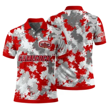 Jacksonville State Gamecocks Polo Shirt Custom Pixel Camo Red Fashion Forward