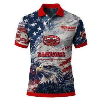 Jacksonville State Gamecocks Polo Shirt Custom Star Brushstrokes Red Blue Best Selling