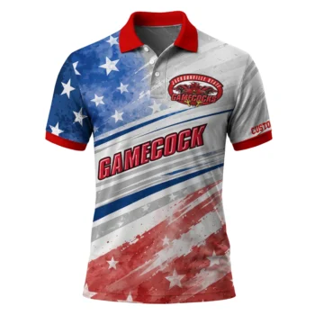 Jacksonville State Gamecocks Polo Shirt Custom Star Stripes Red Blue Best Selling
