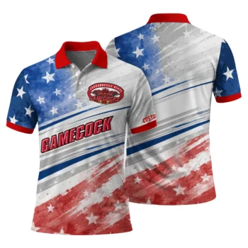 Jacksonville State Gamecocks Polo Shirt Custom Star Stripes Red Blue Fashion Forward