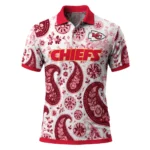 Kansas City Chiefs Polo Shirt Customized Paisley Florals Red White Best Selling