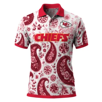 Kansas City Chiefs Polo Shirt Customized Paisley Florals Red White Best Selling