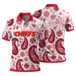 Kansas City Chiefs Polo Shirt Customized Paisley Florals Red White Best Selling