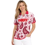 Kansas City Chiefs Polo Shirt Customized Paisley Florals Red White Best Selling