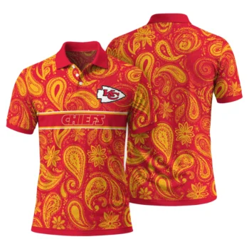 Kansas City Chiefs Polo Shirt Personalized Paisley Band Red Fashion Forward