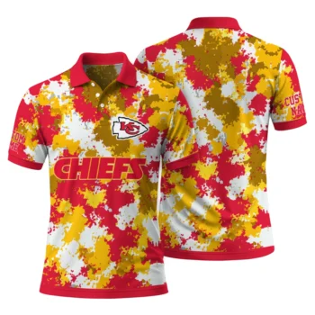 Kansas City Chiefs Polo Shirt Personalized Pixel Camo Red Fashion Forward