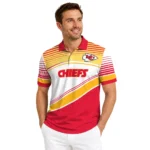 Kansas City Chiefs Polo Shirt Personalized Slanted Stripes Red White Best Selling
