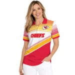 Kansas City Chiefs Polo Shirt Personalized Slanted Stripes Red White Best Selling