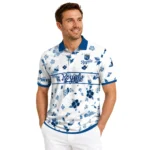 Kansas City Royals Polo Shirt Customized Floral Pinstripe Royal Blue White Best Selling