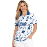 Kansas City Royals Polo Shirt Customized Floral Pinstripe Royal Blue White Best Selling