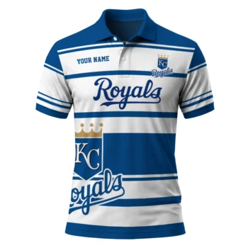 Kansas City Royals Polo Shirt Customized Horizontal Blocks Royal Blue Best Selling