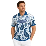 Kansas City Royals Polo Shirt Customized Paisley Florals Royal Blue White Best Selling