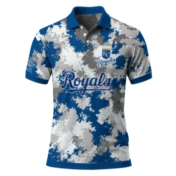 Kansas City Royals Polo Shirt Customized Pixel Camo Royal Blue Best Selling