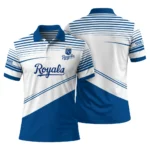 Kansas City Royals Polo Shirt Customized Slanted Stripes Royal Blue White Best Selling