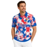 Kansas Jayhawks Polo Shirt Personalized Pixel Camo Blue Best Selling