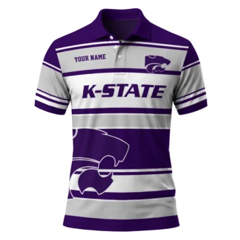 Kansas State Wildcats Polo Shirt Customized Horizontal Blocks Purple Best Selling