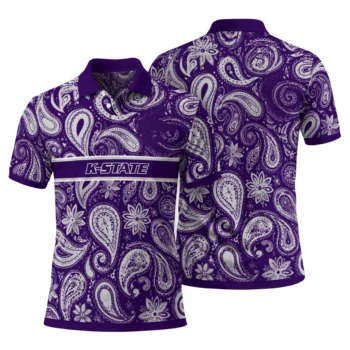 Kansas State Wildcats Polo Shirt Customized Paisley Band Purple Fashion Forward