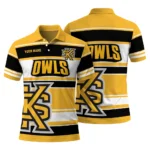 Kennesaw State Owls Polo Shirt Customized Horizontal Blocks Gold Best Selling