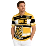 Kennesaw State Owls Polo Shirt Customized Horizontal Blocks Gold Best Selling