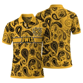 Kennesaw State Owls Polo Shirt Customized Paisley Band Gold Fashion Forward