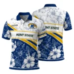 Kent State Golden Flashes Polo Shirt Custom Floral Angles Navy Blue White Best Selling