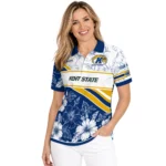 Kent State Golden Flashes Polo Shirt Custom Floral Angles Navy Blue White Best Selling