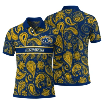 Kent State Golden Flashes Polo Shirt Custom Paisley Band Navy Blue Fashion Forward
