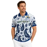 Kent State Golden Flashes Polo Shirt Custom Paisley Florals Navy Blue White Best Selling