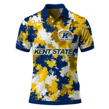 Kent State Golden Flashes Polo Shirt Custom Pixel Camo Navy Blue Best Selling